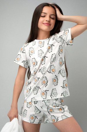 Хлопковая пижама для девочки с шортами Happyfox