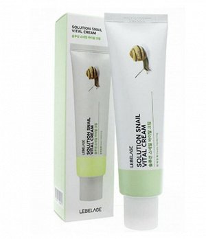 LEBELAGE. Крем для лица пептидный с муцином улитки, SOLUTION SNAIL VITAL CREAM, 50 мл.