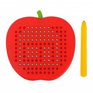 Магнитный планшет «Яблоко», маленькое, 142 отверстия, цвет красный