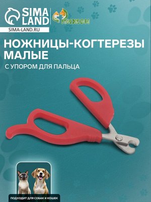 Ножницы-когтерезы малые с упором для пальца, 10 х 5 х 0,5 см, эконом, микс цветов