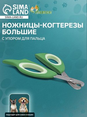 Ножницы-когтерезы большие с упором для пальца, 15,4 х 7 х 0,5 см, эконом, микс цветов