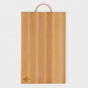 Доска разделочная деревянная с верёвочной ручкой Magistro , 40x24x1,2 см, дуб