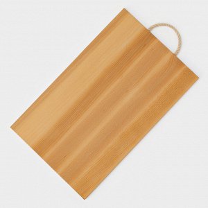 Доска разделочная деревянная с верёвочной ручкой Magistro , 40x24x1,2 см, дуб