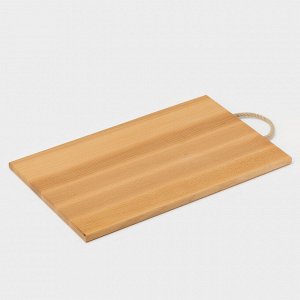 Доска разделочная деревянная с верёвочной ручкой Magistro , 40x24x1,2 см, дуб