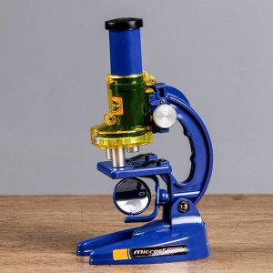 Микроскоп, кратность увеличения 450х, 200х, 100х, синий