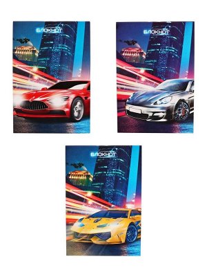 Блокнот А6, 40 листов в клетку на скрепке «Авто», обложка мелованный картон, МИКС