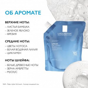 Ля Рош Позе Успокаивающий гель для душа с защитными свойствами для кожи детей и взрослых, сменный блок, 400 мл (La Roche-Posay, Lipikar)