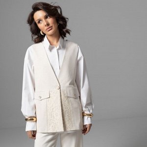 Жилет на подкладе с кружевом, Искусство переговоров (beige)