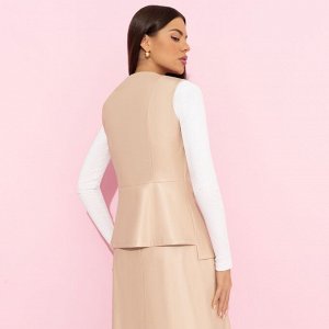 Жилет из экокожи, Откровенно стильная (беж)