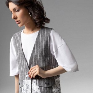 Жилет комбинированный с кружевом, Искусство переговоров (grey)