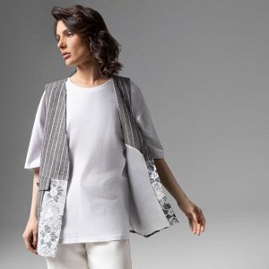 Жилет комбинированный с кружевом, Искусство переговоров (grey)