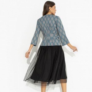Костюм с юбкой из сетки на подкладе, Больше чем стиль (2 в 1, green)