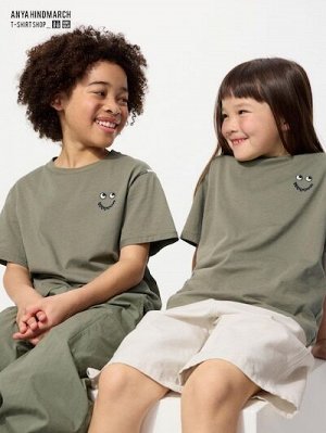 UNIQLO x ANYA HINDMARCH - детская футболка с озорным дизайном - 54 GREEN