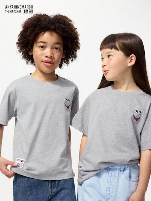 UNIQLO x ANYA HINDMARCH - детская футболка с озорным дизайном - 03 GRAY