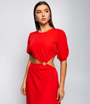 Платье #ОТЦ04003, кораллово-красный