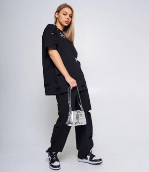 Спортивный костюм #БШ2204, чёрный