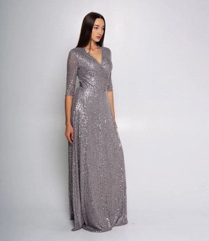 Платье #БШ2952, серебристый