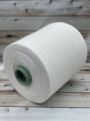 Пряжа для вязания 95 гр.,Bonwool 85% хлопок 15% меринос 1800м/100г Белый (чистый, без оттенков)