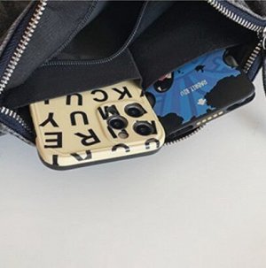 Новая Маленькая квадратная джинсовая сумка с карманами, черная, 29*8*19см