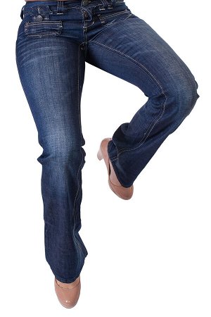 В меру расклешенные женские джинсы Миниатюрные кармашки, эффектный клеш от колена, широкий пояс №112