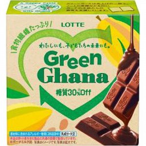 Шоколад Green Ghana 30% less sugariness, Lotte 48г