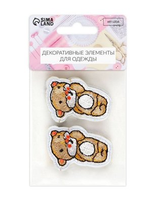 Наклейка на одежду «Медвежонок», с клеевой основой, 3.5x5.2 см, разноцветная