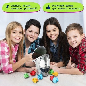 Настольная игра для детей на меткость «Ведро сошло с ума», работает от батареек, 2-4 игрока, 4+