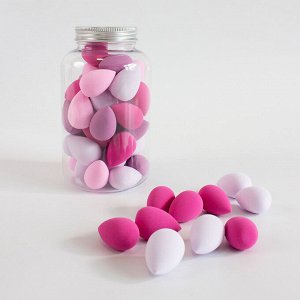 Набор мини-спонжей для макияжа (40 шт, банка)
