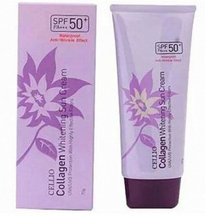CELL SUN Крем для лица солнцезащитный с коллагеном антивозрастной Cellio Collagen Whitening Suncream SPF50+ PA+++ 70мл