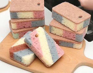 Двухстороняя губка для мытья посуды