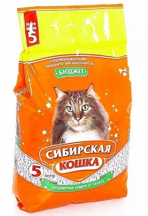 Наполнитель впитывающий "Сибирская Кошка" 5л. БЮДЖЕТ