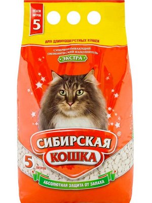 Наполнитель впитывающий "Сибирская Кошка" 5л. ЭКСТРА