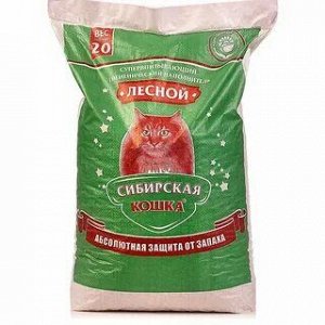 Наполнитель древесный "Сибирская Кошка" 50л.(20кг) ЛЕСНОЙ