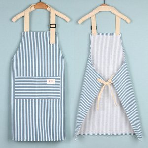 Кухонный фартук из хлопка и льна (красная полоска)