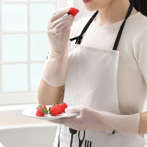 Многоразовые латексные перчатки (белые, размер L)