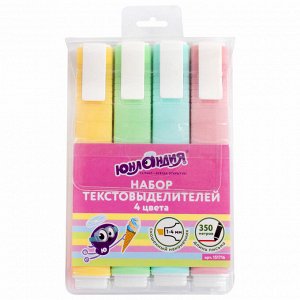 Набор текстовыделителей 4 цвета «COLORSTAR PASTEL», линия 1-4 мм