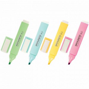 Набор текстовыделителей 4 цвета «COLORSTAR PASTEL», линия 1-4 мм