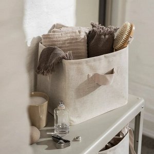 PURRPINGLA, Корзина для хранения, текстильная/бежевая, 30x25x25 см