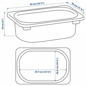 TROFAST, Ящик для хранения, светло-оранжевый, 42х30х10 см