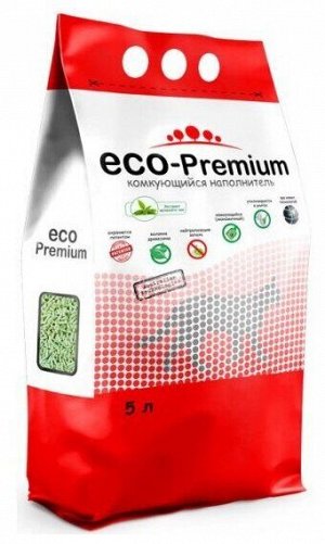 Наполнитель древесный комкующийся "ECO-Premium ЗЕЛЁНЫЙ ЧАЙ" 5л.