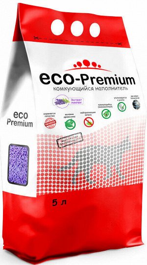 Наполнитель древесный комкующийся "ECO-Premium ЛАВАНДА" 5л.