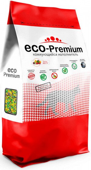 Наполнитель древесный комкующийся "ECO-Premium ТУТТИ-ФРУТТИ" 5л.