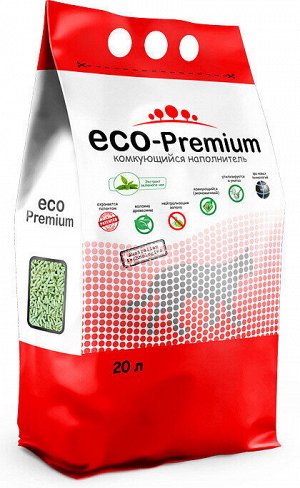 Наполнитель древесный комкующийся "ECO-Premium ЗЕЛЁНЫЙ ЧАЙ" 20л.