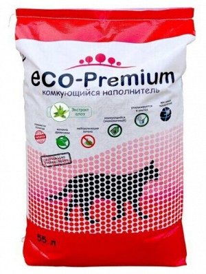 Наполнитель древесный комкующийся "ECO-Premium АЛОЭ" 55л.