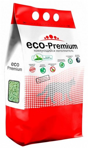 Наполнитель древесный комкующийся "ECO-Premium ЗЕЛЁНЫЙ ЧАЙ" 55л.