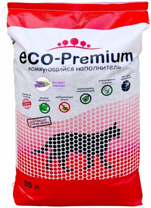 Наполнитель древесный комкующийся "ECO-Premium ЛАВАНДА" 55л.