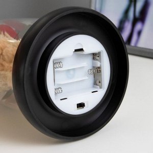 Фигурка световая в колбе RISALUX «Мишка с цветком», LED-ночник, от батареек 3xLR44, 11x11x21 см