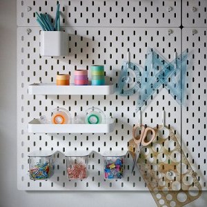 SKÅDIS, Комбинация, доска с органайзерами,, белый, 56х56 см