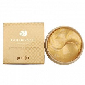 PETITFEE HYDRO GEL EYE PATCH GOLD& SNAIL Гидрогелевые патчи для области вокруг глаз с золотом и секретом улитки