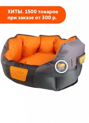 GiGwi Лежанка для собак M 60*48*20см серо-оранжевая